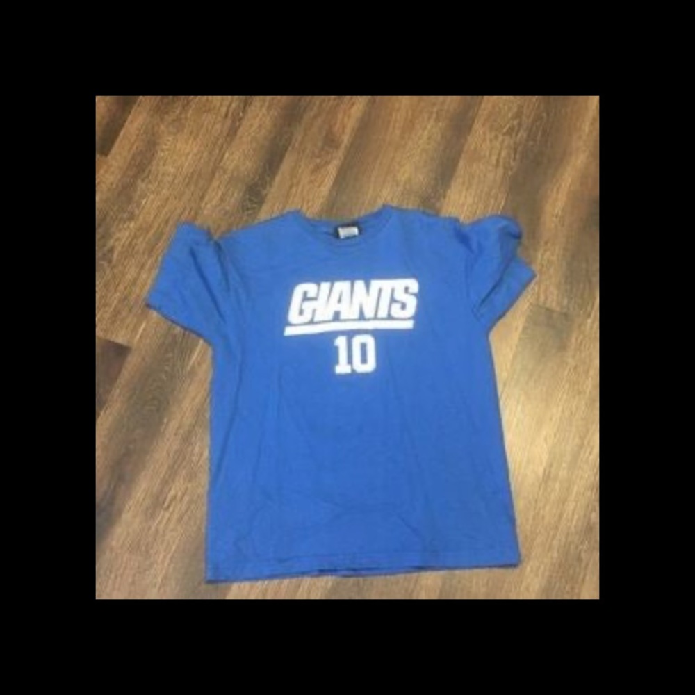 NFL New York NY Giants Eli Manning #10 Blue T-Shirt Jersey Youth Kids Size XL